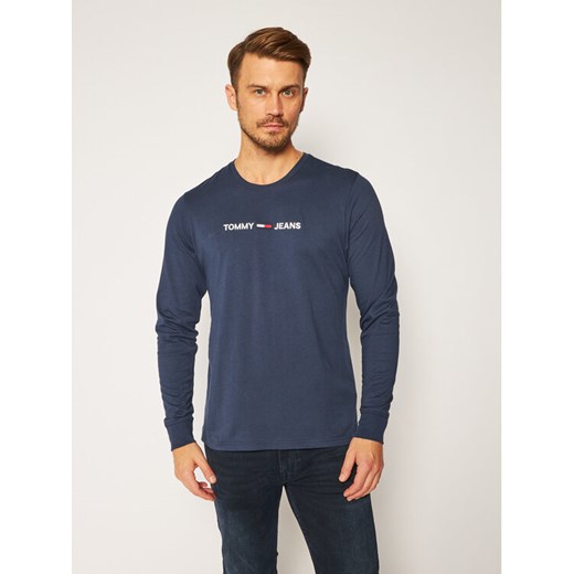 Tommy Jeans Longsleeve Traight Logo Tee DM0DM09368 Granatowy Regular Fit Tommy Jeans M okazja MODIVO