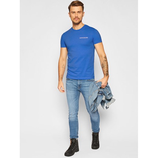 Calvin Klein Jeans T-Shirt J30J315245 Niebieski Regular Fit L promocyjna cena MODIVO