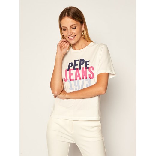 Pepe Jeans T-Shirt Adele PL504509 Biały Regular Fit Pepe Jeans S okazja MODIVO