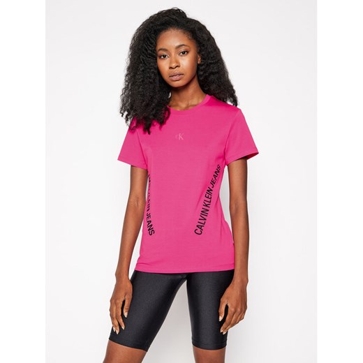 Calvin Klein Jeans T-Shirt J20J214779 Różowy Regular Fit XS okazyjna cena MODIVO