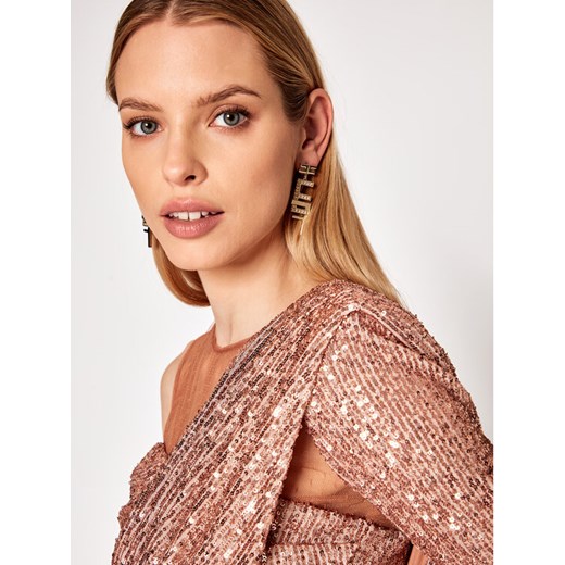 Elisabetta Franchi Sukienka koktajlowa AB-004-11E2-V540 Złoty Slim Fit Elisabetta Franchi 44 wyprzedaż MODIVO