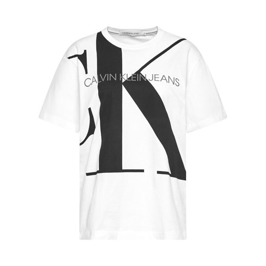 Calvin Klein Jeans T-Shirt J30J314810 Biały Regular Fit L wyprzedaż MODIVO
