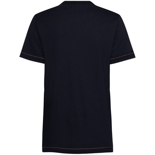 Tommy Hilfiger T-Shirt Logo Mock-Nk Tee WW0WW26741 Granatowy Regular Fit Tommy Hilfiger S okazyjna cena MODIVO