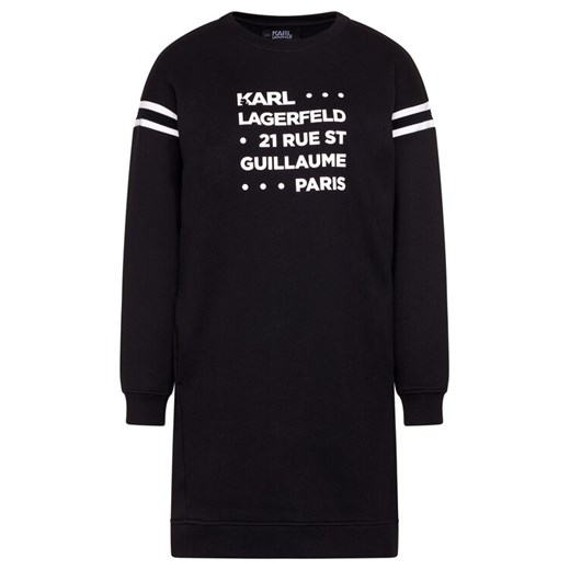 KARL LAGERFELD Sukienka dzianinowa Stacked Logo Address 201W1805 Czarny Regular Karl Lagerfeld XS promocyjna cena MODIVO