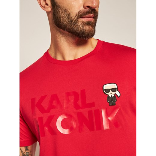 KARL LAGERFELD T-Shirt Crewneck 755048 Czerwony Regular Fit Karl Lagerfeld M promocyjna cena MODIVO