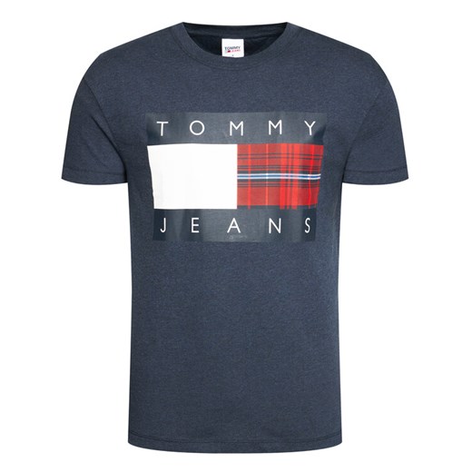 Tommy Jeans T-Shirt Plaid Centre Flag DM0DM08791 Granatowy Regular Fit Tommy Jeans M okazja MODIVO