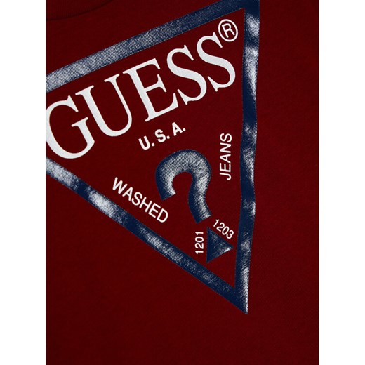 Guess T-Shirt N73I55 K5M20 Bordowy Regular Fit Guess 6Y okazyjna cena MODIVO