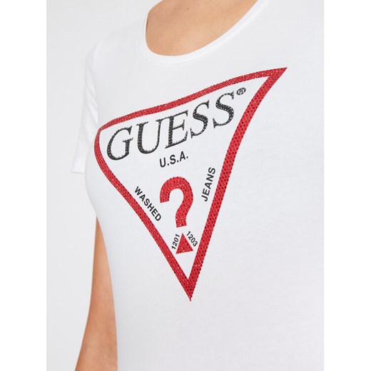 Guess T-Shirt Basic Triangle W83I17 K6YW0 Biały Slim Fit Guess L okazja MODIVO