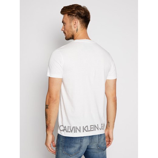 Calvin Klein Jeans T-Shirt J30J316457 Biały Regular Fit XL wyprzedaż MODIVO