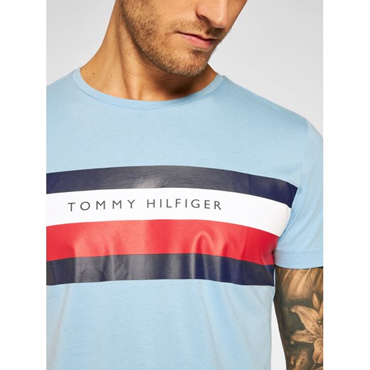 Tommy Hilfiger T-Shirt Stripe Tee MW0MW15318 Niebieski Regular Fit Tommy Hilfiger S wyprzedaż MODIVO
