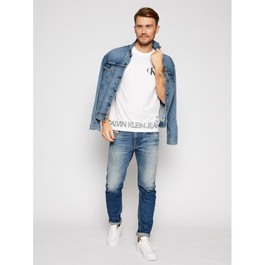 Calvin Klein Jeans T-Shirt J30J316457 Biały Regular Fit XL okazja MODIVO