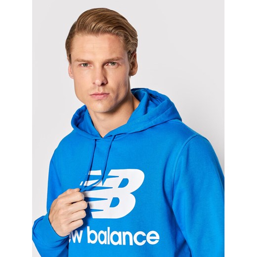 New Balance Bluza Essentials Stacked Logo MT03558 Niebieski Relaxed Fit New Balance XXL MODIVO okazyjna cena