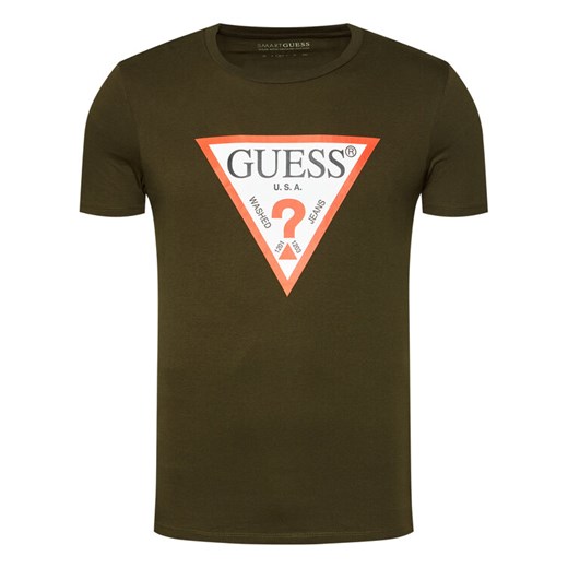 Guess T-Shirt M0BI71 I3Z11 Zielony Slim Fit Guess M wyprzedaż MODIVO