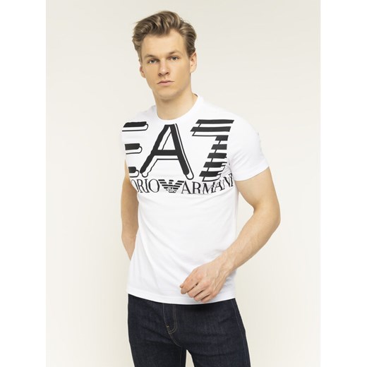 EA7 Emporio Armani T-Shirt 3HPT09 PJ02Z 1100 Biały Regular Fit M okazja MODIVO