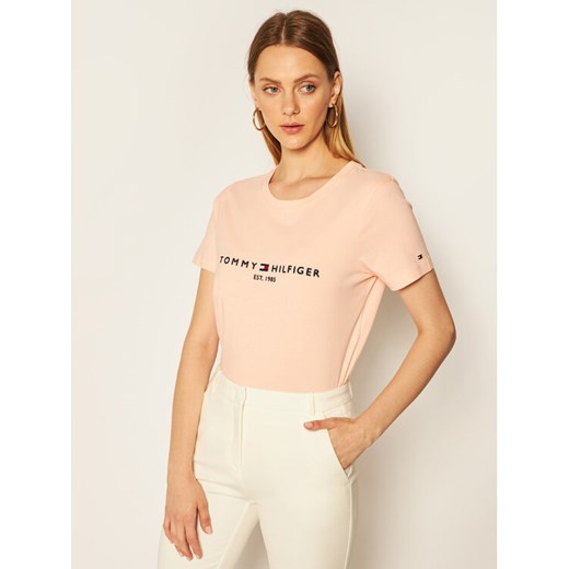 Tommy Hilfiger T-Shirt Ess WW0WW28681 Różowy Regular Fit Tommy Hilfiger XS promocyjna cena MODIVO