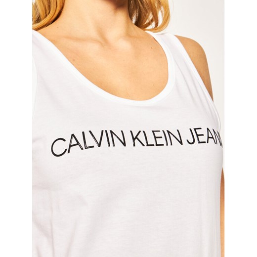 Calvin Klein Jeans Top Institutional Logo J20J213051 Biały Regular Fit XS wyprzedaż MODIVO