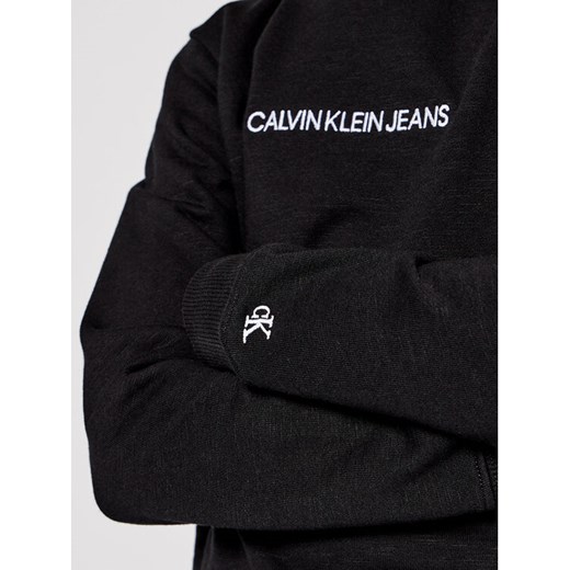 Calvin Klein Jeans Bluza Embroidered Logo IB0IB00547 Czarny Regular Fit 10Y okazyjna cena MODIVO