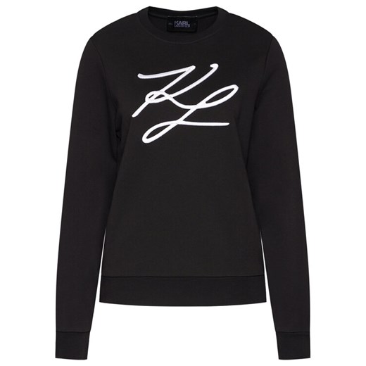 KARL LAGERFELD Bluza Kl Signature 201W1880 Czarny Regular Fit Karl Lagerfeld M MODIVO wyprzedaż