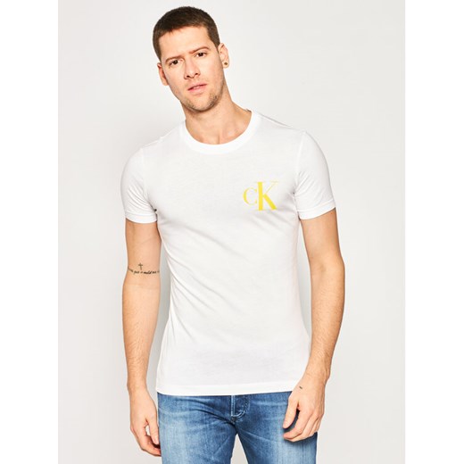 Calvin Klein Jeans T-Shirt Instit Back Pop Logo J30J315175 Biały Regular Fit XL promocyjna cena MODIVO