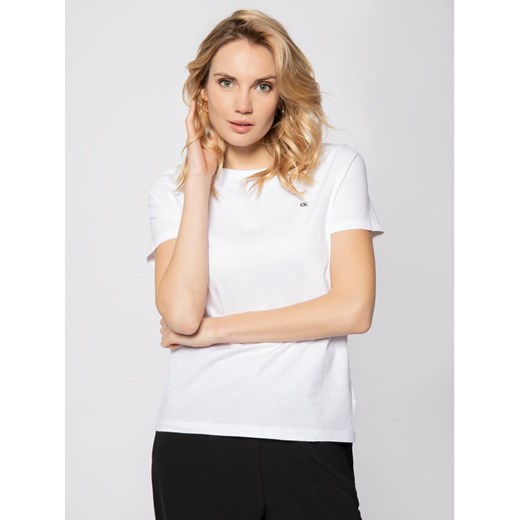 Calvin Klein T-Shirt Embroidered Tee K20K202021 Biały Regular Fit Calvin Klein XS okazja MODIVO