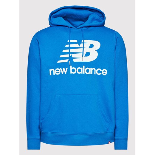 New Balance Bluza Essentials Stacked Logo MT03558 Niebieski Relaxed Fit New Balance XL okazja MODIVO