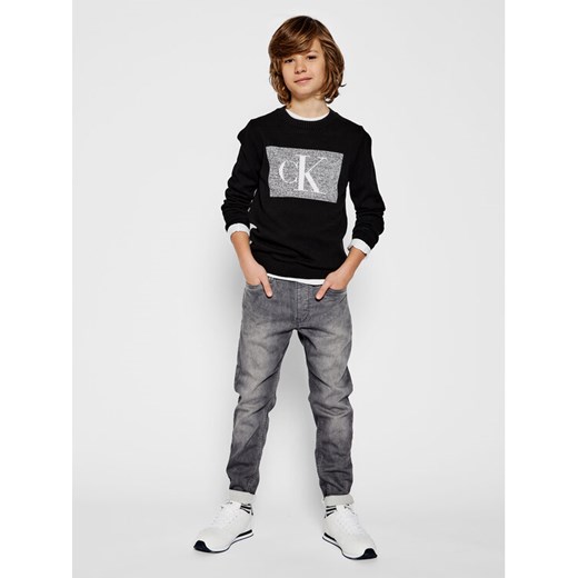 Calvin Klein Jeans Sweter Oco Monogram Box IB0IB00623 Czarny Regular Fit 14Y promocyjna cena MODIVO