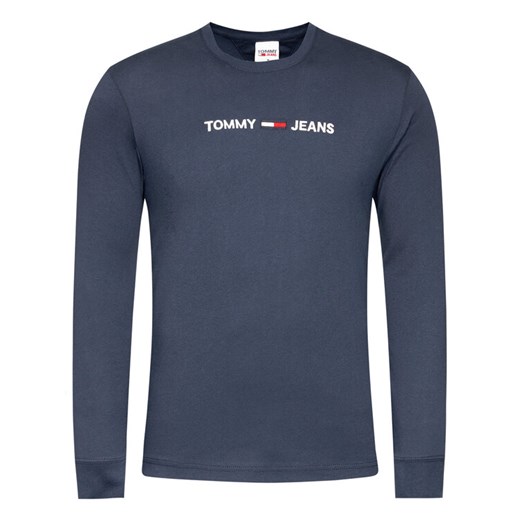 Tommy Jeans Longsleeve Traight Logo Tee DM0DM09368 Granatowy Regular Fit Tommy Jeans M okazja MODIVO