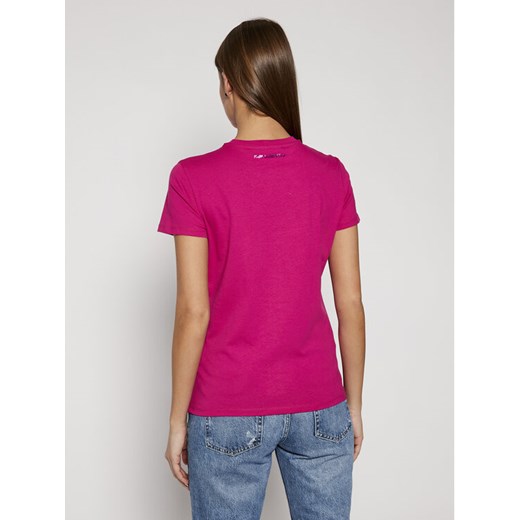 KARL LAGERFELD T-Shirt Ikonic Outline 210W1703 Różowy Regular Fit Karl Lagerfeld S MODIVO wyprzedaż