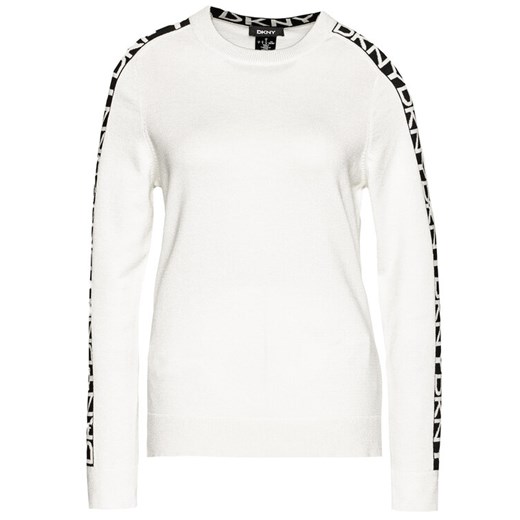 DKNY Sweter P0MS9058 Beżowy Regular Fit M MODIVO okazyjna cena