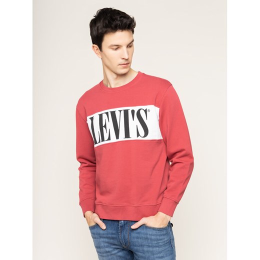 Levi's® Bluza Logo Colorblock Crew 85648-0003 Czerwony Regular Fit M promocyjna cena MODIVO
