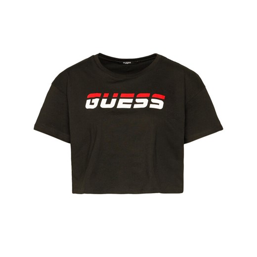 Guess T-Shirt Crop O0BA41 K8HM0 Czarny Regular Fit Guess XS promocja MODIVO