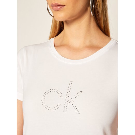 Calvin Klein T-Shirt Stud Logo K20K202155 Biały Regular Fit Calvin Klein S okazyjna cena MODIVO