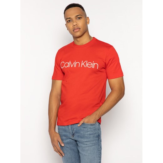 Calvin Klein T-Shirt Front Logo K10K103078 Czerwony Regular Fit Calvin Klein M MODIVO okazja