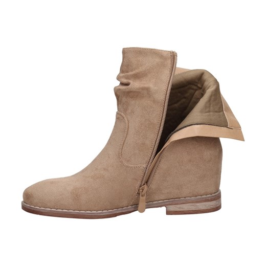 S.Barski botki na koturnie z zamkiem casual 