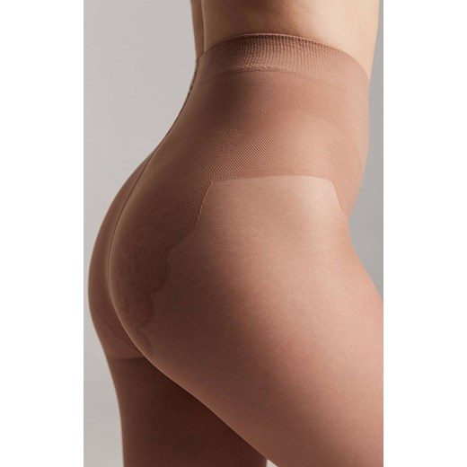 Jedwabiste rajstopy z ażurowymi majtkami Bikini 40, Kolor brązowy, Rozmiar 2, Conte ze sklepu Intymna w kategorii Rajstopy - zdjęcie 144957593