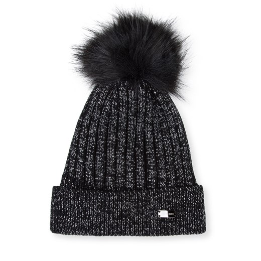 Damska czapka z błyszczącą nitką czarna ze sklepu WITTCHEN w kategorii Czapki zimowe damskie - zdjęcie 144966541