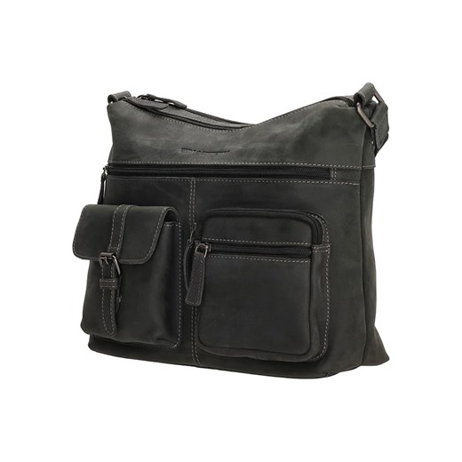Skórzana torebka w kolorze czarnym - 29 x 25 x 10 cm Hide & Stitches onesize Limango Polska okazyjna cena