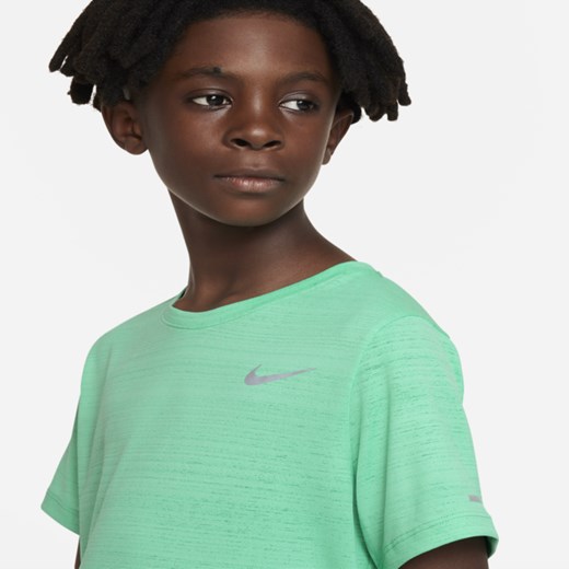 Koszulka treningowa dla dużych dzieci (chłopców) Nike Dri-FIT Miler - Zieleń Nike L Nike poland