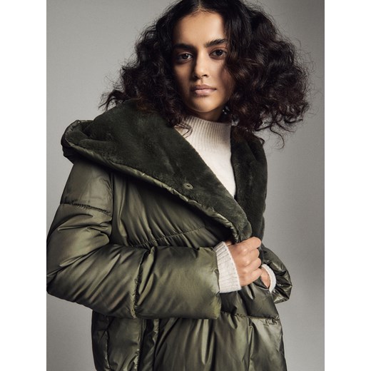 Reserved - Pikowany płaszcz - Khaki Reserved 40 Reserved