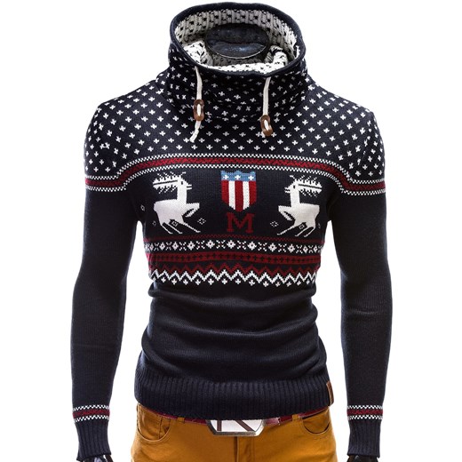 SWETER E45 - CZARNY ombre czarny sweter