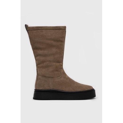 Botki Vagabond Shoemakers na platformie bez zapięcia z zamszu