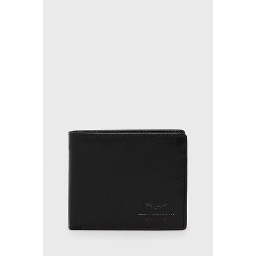 Aeronautica Militare portfel skórzany męski kolor czarny ze sklepu ANSWEAR.com w kategorii Portfele męskie - zdjęcie 145049791