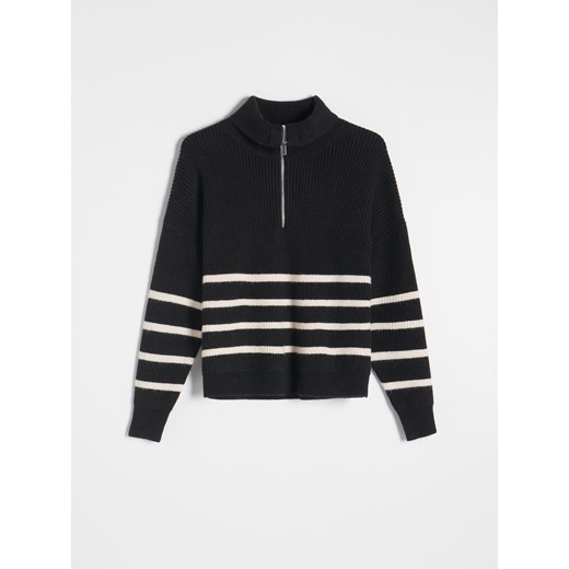 Reserved - Sweter oversize w paski - Czarny Reserved S Reserved