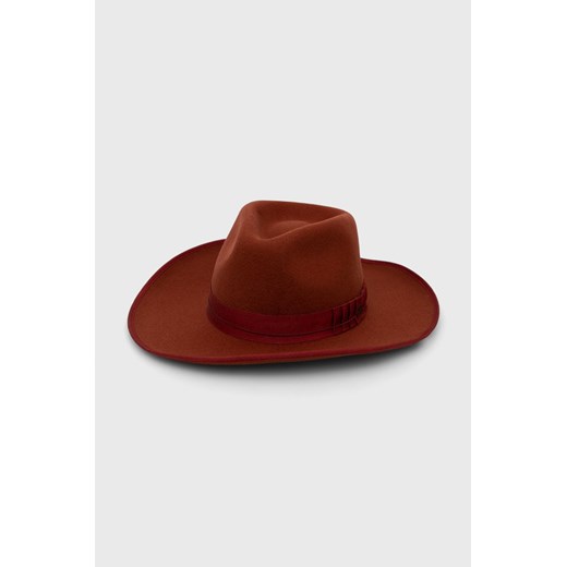 Brixton kapelusz wełniany kolor bordowy wełniany ze sklepu ANSWEAR.com w kategorii Kapelusze męskie - zdjęcie 145073931