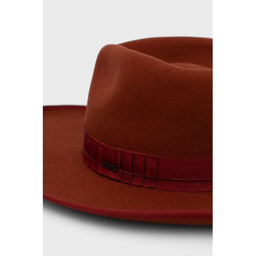 Brixton kapelusz wełniany kolor bordowy wełniany Brixton S ANSWEAR.com