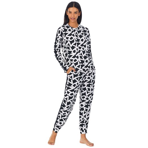 DKNY piżama damska/dres z długim rękawem i długimi spodniami YI2822599, Kolor czarny-wzór, Rozmiar XS, DKNY ze sklepu Primodo w kategorii Piżamy damskie - zdjęcie 145104142