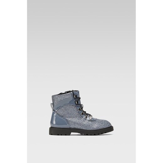 Buty zimowe dziecięce DeeZee granatowe sznurowane 