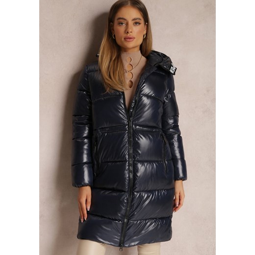 Granatowa Kurtka do Kolan Pikowana Flezee Renee L okazja Renee odzież