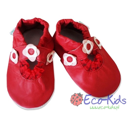 Sandałki czerwone 3-4 lata  (17 cm) eco-kids czerwony łatki