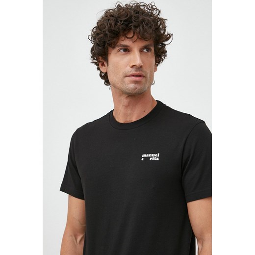 Manuel Ritz t-shirt bawełniany kolor czarny z nadrukiem Manuel Ritz L ANSWEAR.com